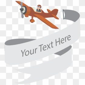 Png Plane Banner & Free Plane Banner Transparent - Clipart Plane With Banner, Png Download - cartoon airplane png