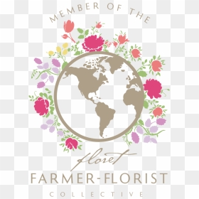 Floret Collectiv Logo Badge - World Map, HD Png Download - floral circle png