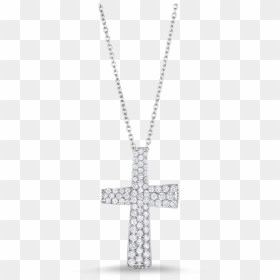 Roberto Coin Small Cross Pendant With Diamonds - Pendant, HD Png Download - cross necklace png