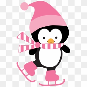 Penguin Vector Christmas - Penguin Ice Skating Clip Art, HD Png Download - christmas penguin png