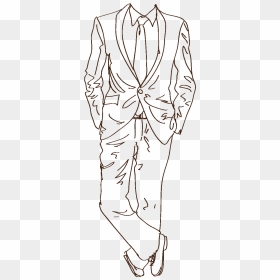 Hand Drawn Line Clothes Elements - Wedding Suit For Men Drawing, HD Png Download - hand drawn line png