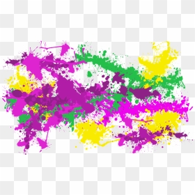 Pink Purple Yellow Green Splatters - Yellow, HD Png Download - pink splatter png