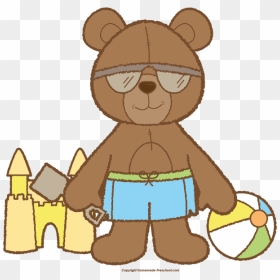Teddy Bear Beach Clipart, HD Png Download - baby bear png