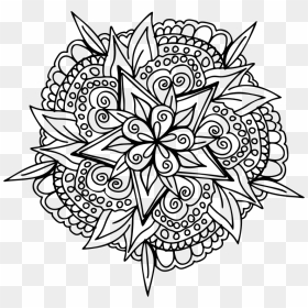Hand Drawn Floral Line Art - Gratuit Mandala À Imprimer, HD Png Download - hand drawn line png