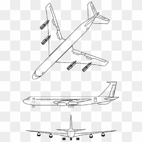 Outline, Cartoon, Airplane, Transportation, Plane, - Outline Of Airplane, HD Png Download - cartoon airplane png