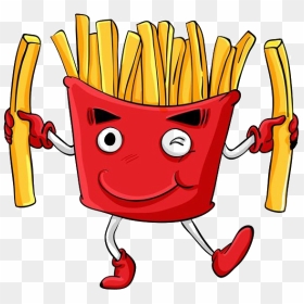 French Fries Fast Food Junk Food Cartoon - Png Chips Cartoon, Transparent Png - cartoon food png