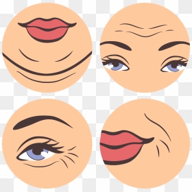 Wrinkle Face Botulinum - Wrinkles Face Illustration, HD Png Download - wrinkles png