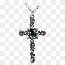 #cross Necklace #crossnecklace #crucifix #rosary #cross - Rainbow Gem Necklaace, HD Png Download - cross necklace png