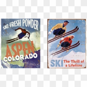 Vintage Poster Slides - Ski Vintage, HD Png Download - skiing png