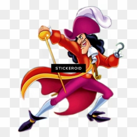 Captain Hook Cartoons Disney - Captain Hook Fighting Peter Pan, HD Png Download - crochet hook png
