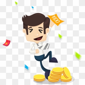 Cartoon Business Man Money 581*601 Transprent Png Free - Cartoon Business Guy Png, Transparent Png - money cartoon png