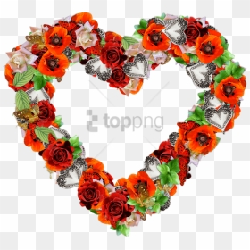 Free Png Download Heart Made Of Poppies And Roses Png - Free Clip Art Valentines Day Hearts, Transparent Png - poppies png