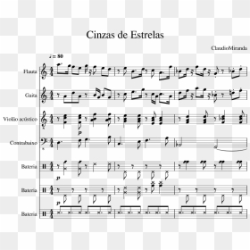 Cinzas De Estrelas Sheet Music Composed By Claudiomiranda - Wii Theme Music Sheet Music, HD Png Download - estrelas png