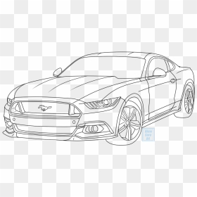 Mustang Car Drawing At Getdrawings - Ford Mustang Drawing, HD Png Download - car drawing png