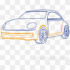 After That, Draw The Lining For The Door, And Then - Simple Toy Car Drawing, HD Png Download - car drawing png