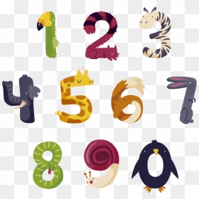 Numbers With Animals Wall Sticker - Numeros Animales, HD Png Download - animales png
