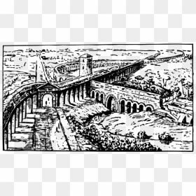 Ancient Roman Aqueduct Vector Drawing - Cartoon Ancient Roman Aqueducts, HD Png Download - roman pillars png
