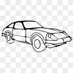 Black, Outline, Drawing, Silhouette, Car, White - Black And White Car Clip Art, HD Png Download - car drawing png