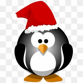 Penguins With Santa Hats, HD Png Download - christmas penguin png