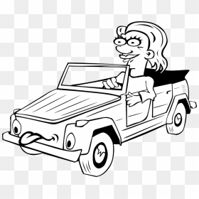 Drive A Car Drawing Clipart , Png Download - Drive Black And White Clip Art, Transparent Png - car drawing png