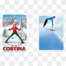 Vintage Poster Slides6 - Retro Vintage Ski Posters, HD Png Download - skiing png