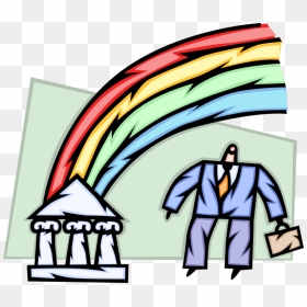 Vector Illustration Of Businessman Defies Cynics And, HD Png Download - rainbow vector png