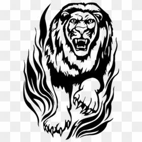40027 Lion Flamme - Lion Vector, HD Png Download - lion vector png