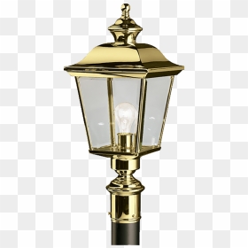 Full Size Of White Outdoor Lamp Post With Outlet Commercial - Brass Outdoor Post Light, HD Png Download - lamp post png