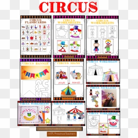Circus Worksheet For 1 Grade, HD Png Download - circus banner png