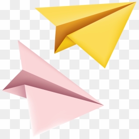 Paper Craft Png - Yellow Paper Plane Png, Transparent Png - craft png