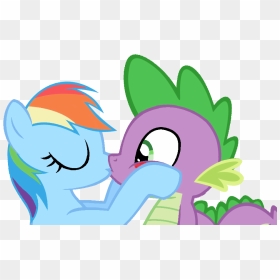 Kiss Clipart Rainbow - My Little Pony Spike X Rainbow Dash, HD Png Download - kiss clipart png