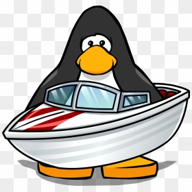Penguin On A Boat , Png Download - Club Penguin Purple Belt, Transparent Png - speed boat png