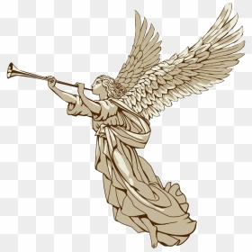 Trumpet Angel Illustration - Angel With Trumpet Artr, HD Png Download - angel statue png