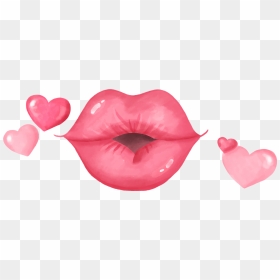Valentine Png Watercolor - Transparent Background Valentines Clipart, Png Download - kiss clipart png