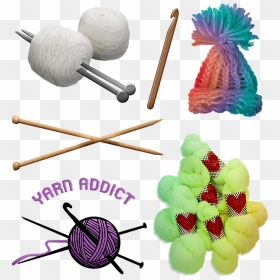 Free Women Knitting Clip Art, HD Png Download - crochet hook png