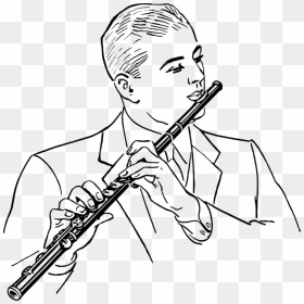 Art,shoe,human - Playing Flute Clipart Black And White, HD Png Download - music clipart png
