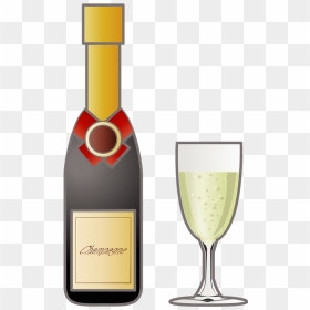 Champagne Drink Clipart - Wine Glass, HD Png Download - champagne bottles png