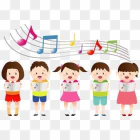 Children Singing Music Clipart - 合唱 子ども 歌っ て いる 様子 イラスト, HD Png Download - music clipart png