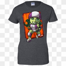 Superhero Roller Derby She Hulk Hulk T Shirt & Hoodie - T-shirt, HD Png Download - she hulk png