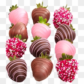 12 Chocolate Covered Strawberries With Shots Valentines - Chocolate Covered Strawberry Clipart, HD Png Download - chocolate covered strawberries png