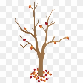 Fallen Leaves Tree Clipart - 秋 木 イラスト 無料, HD Png Download - fall tree clipart png