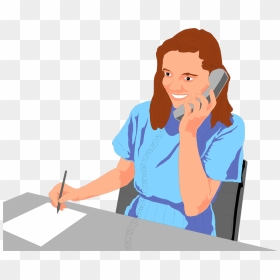 Women Clipart Phone Call - Clip Art Phone Calls, HD Png Download - phone call png