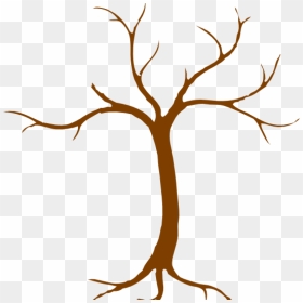 Bare Tree Clip Art Free Bare Tree Trunk Clipart Clipart - Easy Dead Tree Drawing, HD Png Download - fall tree clipart png