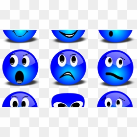 Can Blind People Express Emotions - Blue Smiley Face Emoji, HD Png Download - emotions png
