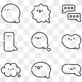Line Art, HD Png Download - text bubbles png