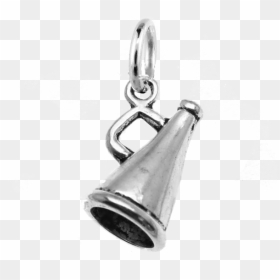 Silver Cheerleading Megaphone Charm With Jump Ring - Locket, HD Png Download - cheer megaphone png