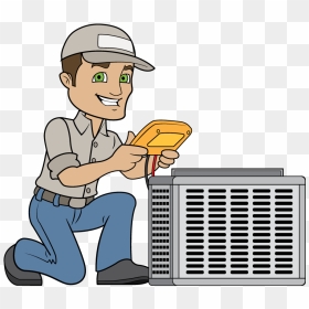 Air Conditioning Hvac Technician Cartoon , Png Download - Ac Technician Cartoon Png, Transparent Png - hvac png