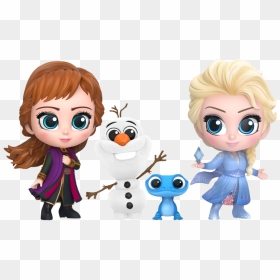 Elsa Anna Olaf & Salamander Cosbaby Set - Frozen 2 Hot Toys, HD Png Download - elsa and anna png