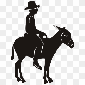 Mule Donkey Drawing Clip Art - Riding A Donkey Silhouette, HD Png Download - mule png
