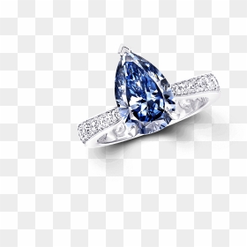 Blue Diamond Engagement Ring Pear, HD Png Download - blue diamond png